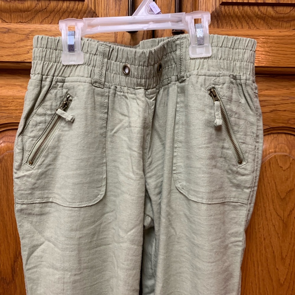 Light green linen pants read description - Picture 2 of 5